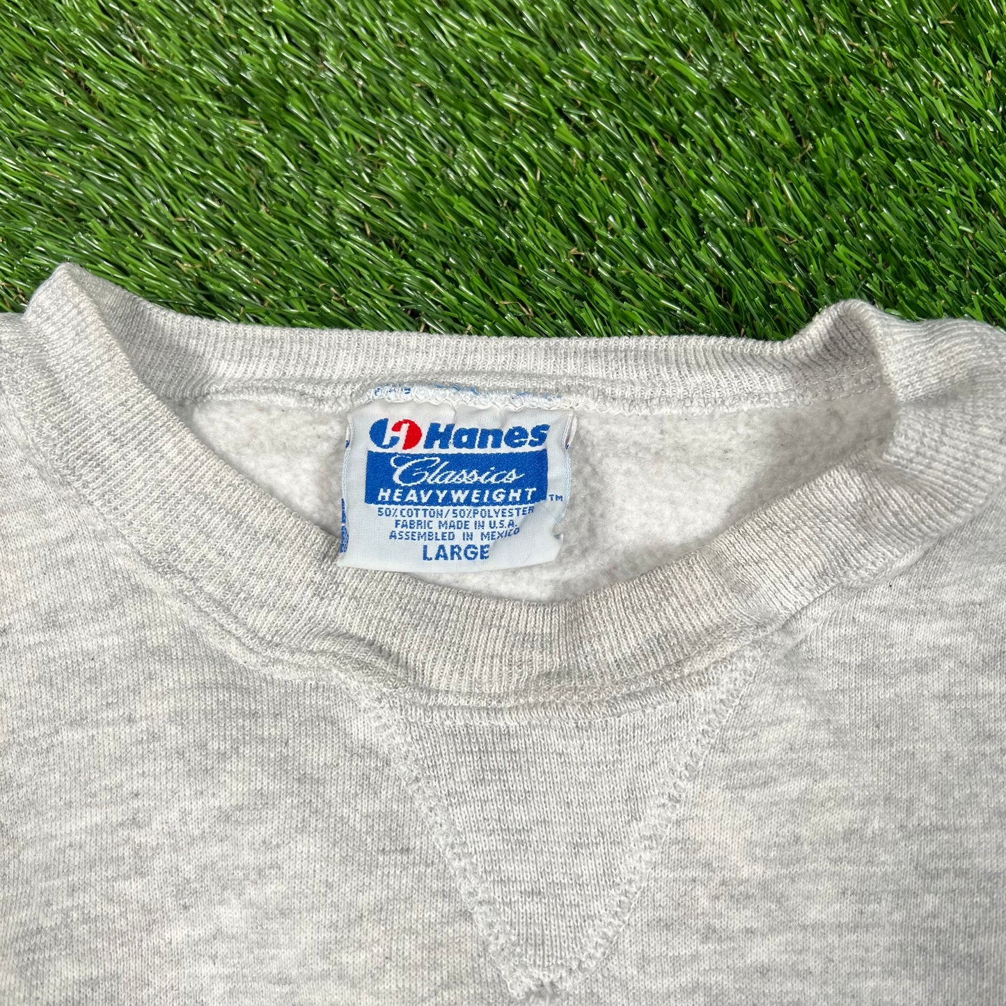 1990s Sherman College Crest Grey Crewneck Size Large USED v18115