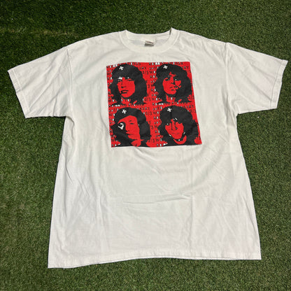 2002 Roling Stones 40th Anniversary White Band Tee Size XL USED v16325