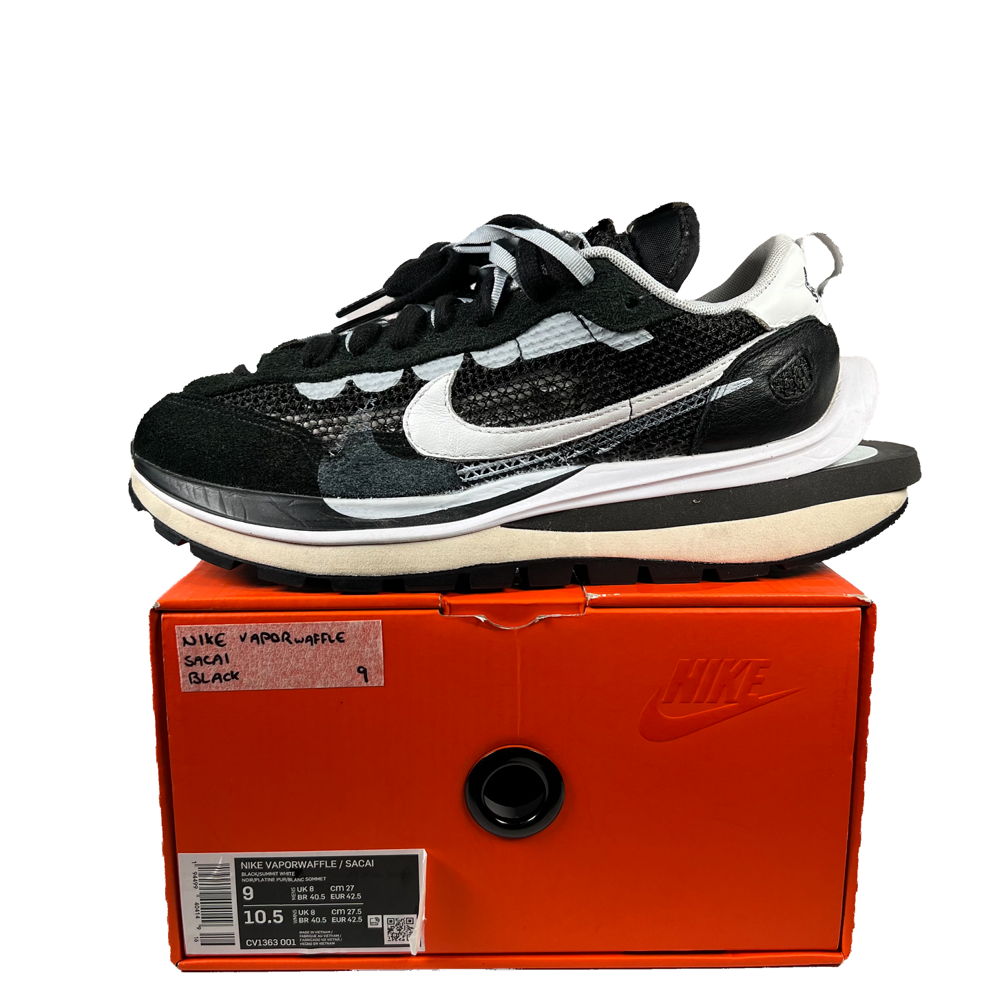 Nike Vapor waffle Sacai Black Size 9 (2020) USED s8983