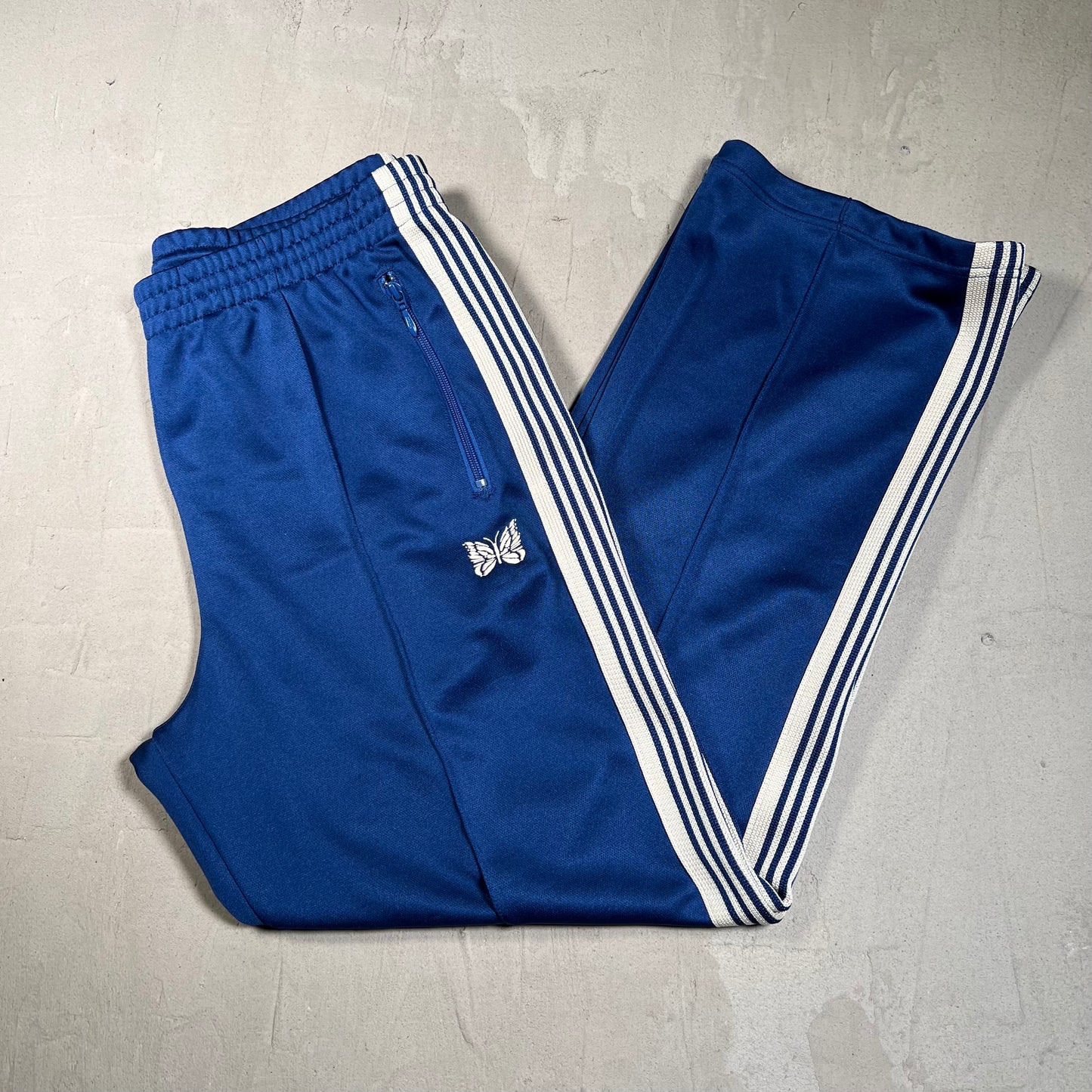 Needles Blue/White Track Pants Size Large USED x17608