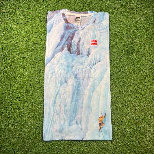 Supreme North Face Ice Climb AOP Tee Size Medium NEW x16666