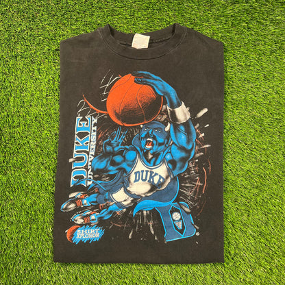 1990s Duke University Black Dunking Devil Tee Size XL USED v18371