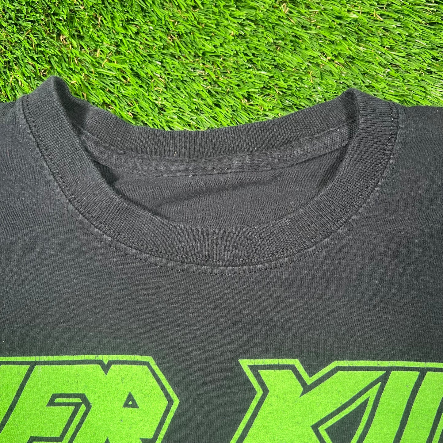 Y2K Overkill "We Don't Care" Black Album Tee Size XL USED v18647