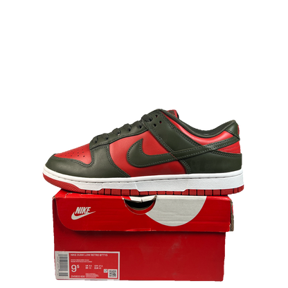 Nike Dunk Low Mystic Red Cargo Khaki (2023) Size 9.5 USED s22982