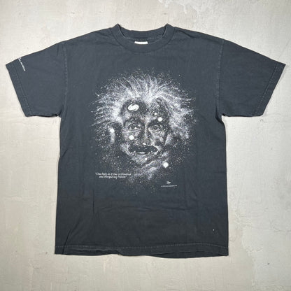 1993 Albert Einstein Starry Night Glow in Dark Black Tee Size Medium USED v19265