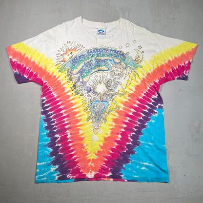 Grateful Dead Skeleton Holding Lightning Tie Dye 1992 Tee Size XL USED v7996