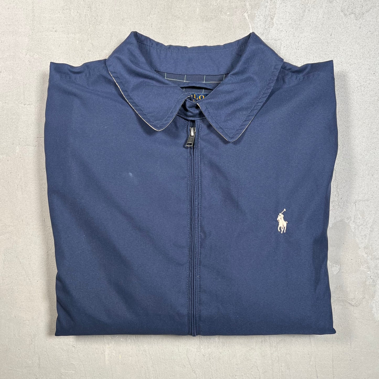 Y2K Polo Ralph Lauren Navy Jacket Size Large USED v19504