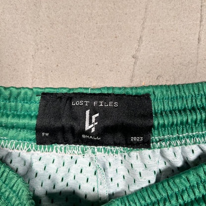 Lost Files Mesh Shorts Green "Wisconsin" Size Small USED v19423