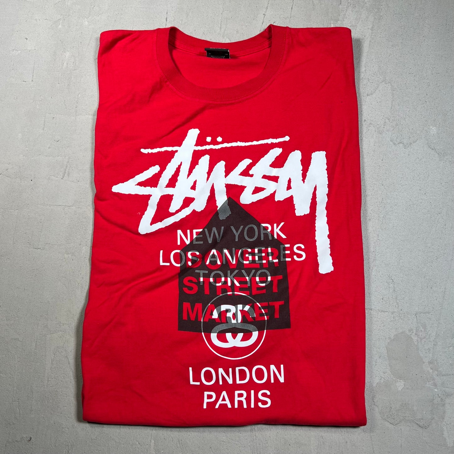 Stussy Dover St Market DSM City Red Tee Size XXL USED x17605
