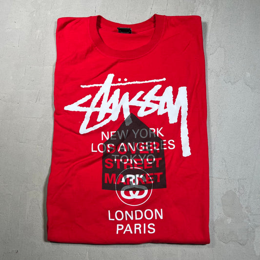 Stussy Dover St Market DSM City Red Tee Size XXL USED x17605