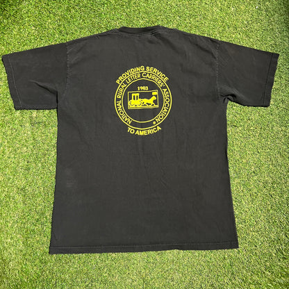 1990s "6-Day is the Right Way" Black Tee SIze XL USED v15988