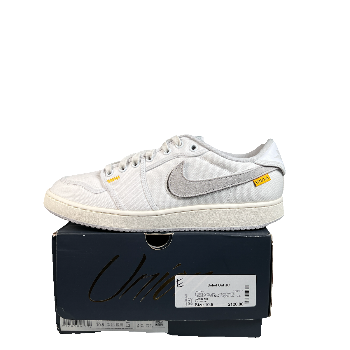Jordan 1 AJKO Low Union White Canvas (2023) Size 10.5 USED s23325
