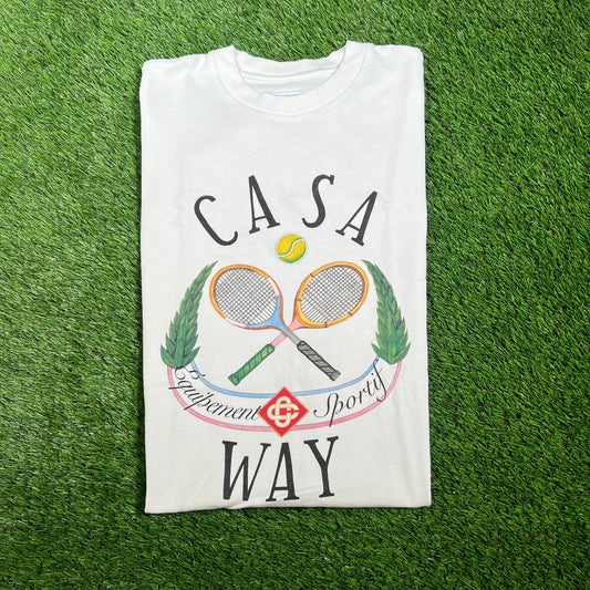 Casablanca White Tennis Tee Size XS USED x14184