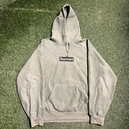 Supreme Box Logo Inside Out Green Hoodie Size XL USED x8482