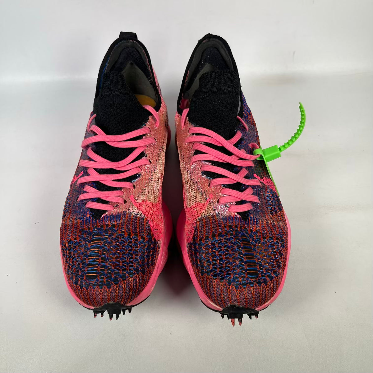 Nike Air Zoom Tempo Next% Flyknit Off-White Racer Blue Pink Glow (2021) Size 7.5 USED S23604