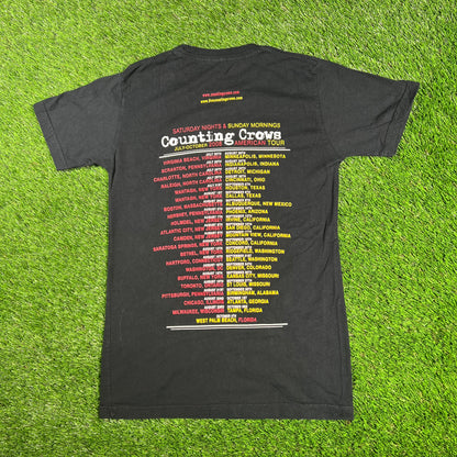 2008 Counting Crows Saturday Nights Empire State Black Tee Size Small USED v17169