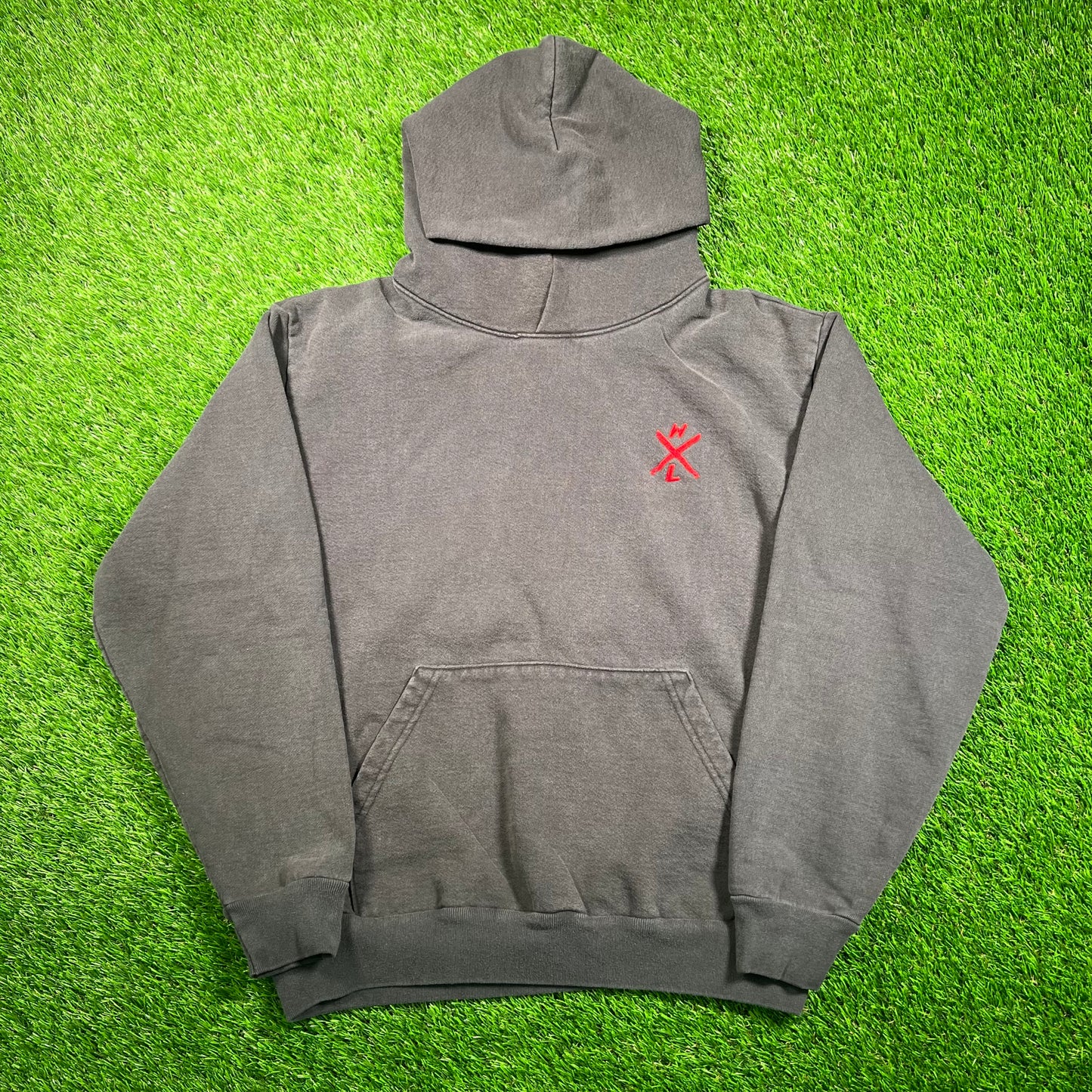 Warren Lotas Washed Black "Vs The World" Hoodie Size Small USED x16767