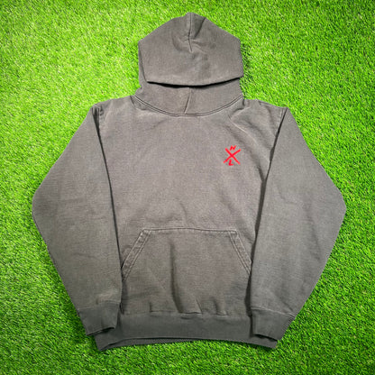 Warren Lotas Washed Black "Vs The World" Hoodie Size Small USED x16767