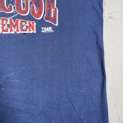 1990s Syracuse OrangeMen Crest Blue Tee Size XL USED v20094