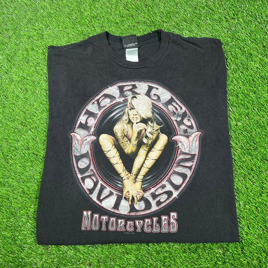 2015 Harley Davidson Girl Danburt CT Black Tee Size XL USED v17095