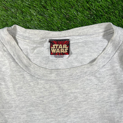 Y2K Star Wars Episode The Phantom Menace Grey Tee Size XL USED v16674