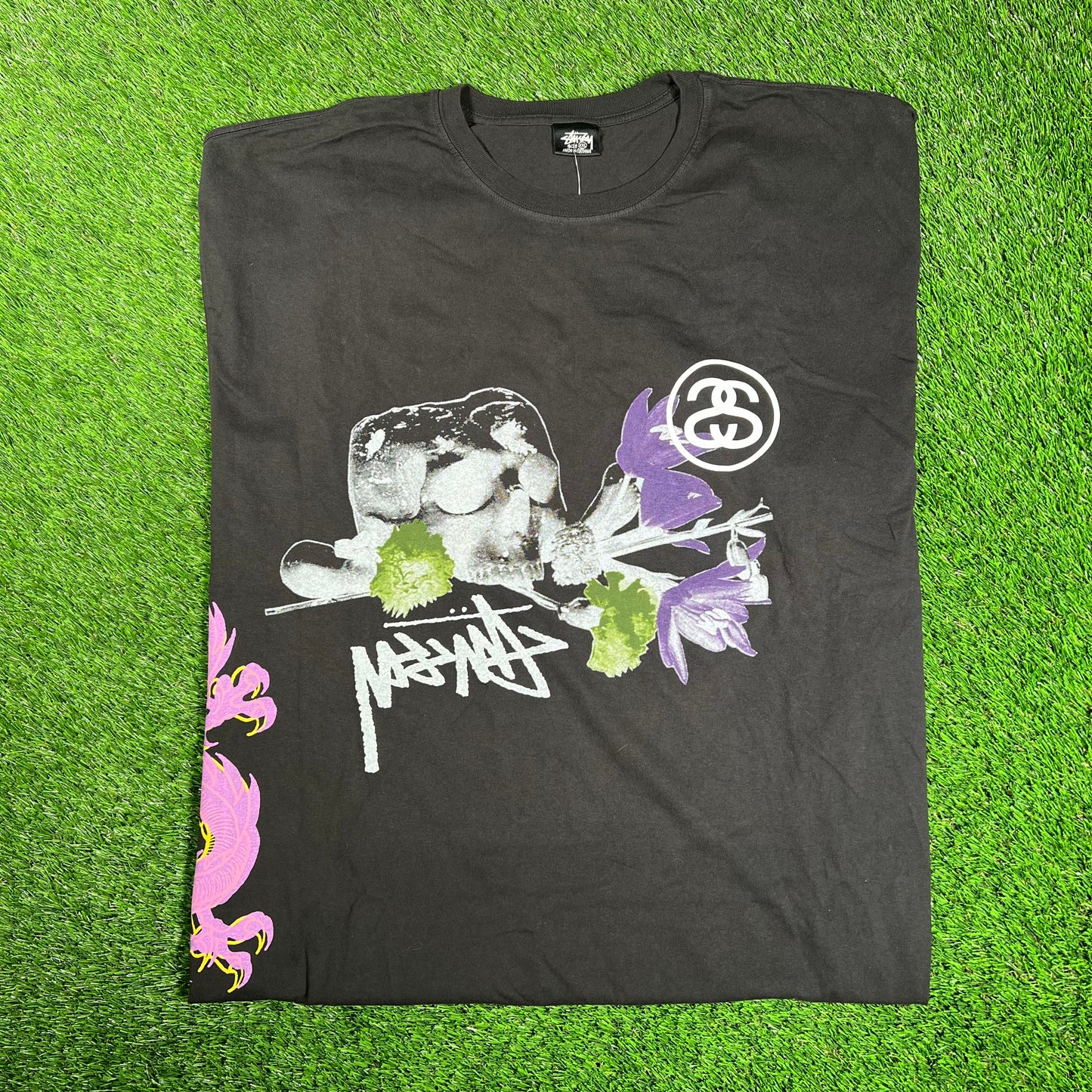 Stussy Strike Pigment Dyed Black Tee Size XXL NEW x15909