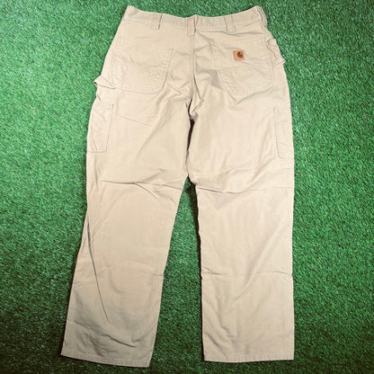 Carhartt Tan Work Wear Pants Size 36x30 USED v18077