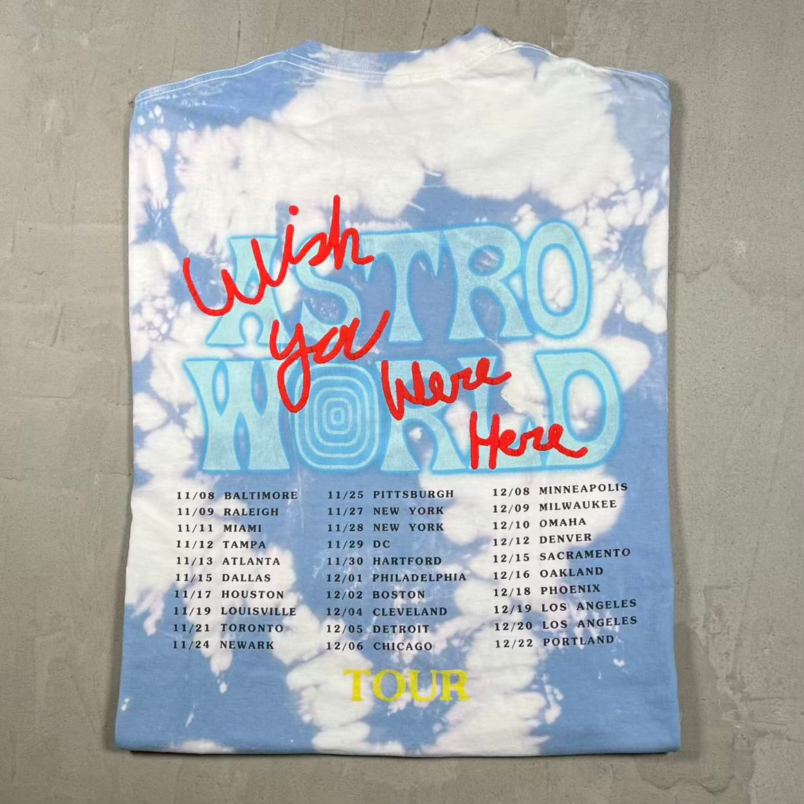 Travis Scott No Bystanders Blue Tie Dye Tee Size Medium USED x18738