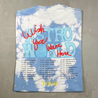 Travis Scott No Bystanders Blue Tie Dye Tee Size Medium USED x18738