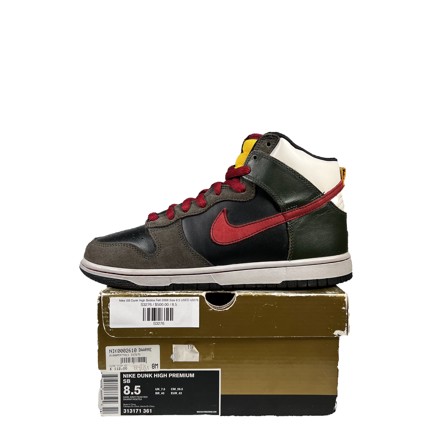 Nike SB Dunk High Bobba Fett 2008 Size 8.5 USED s3276