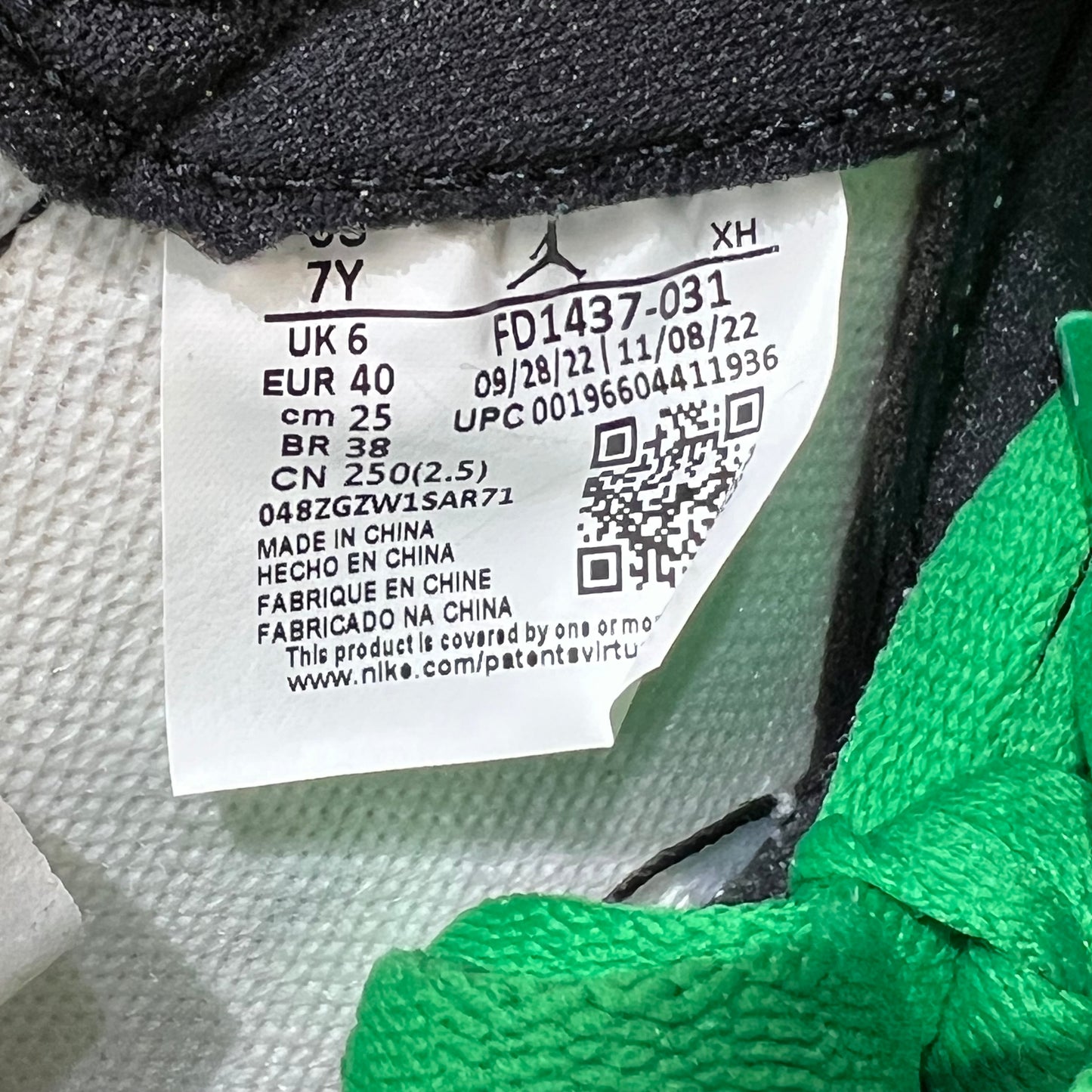 Jordan 1 High Lucky Green (2023) Size 7y NEW s18339