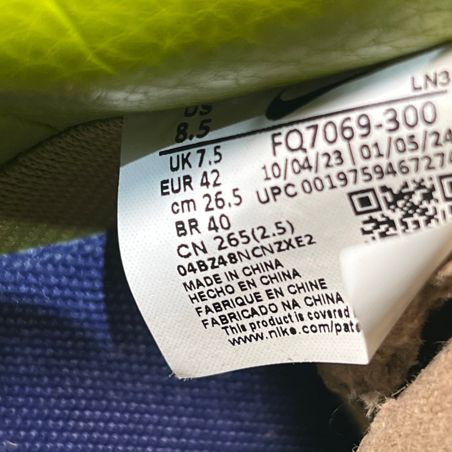 Nike Air Force 1 Low CPFM Moss (2024) Size 8.5 USED s21092