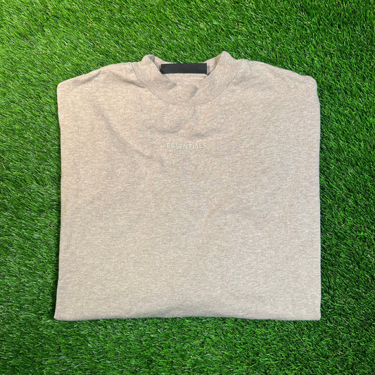 Essentials Fear of God FOG Center Logo Oatmeal Longsleeve Size XS USED x16985