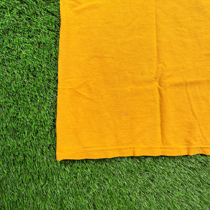 Y2K Spongebob Yellow Big Face Tee Size Large USED v18561