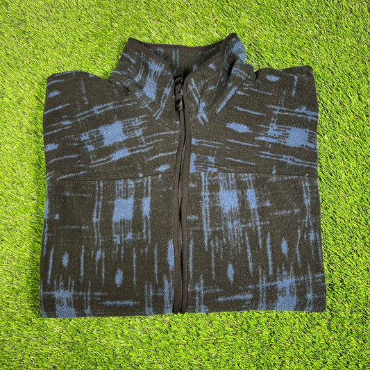 1990s Nike ACG Blue/Black Retro Print Fleece Size XL USED v16685