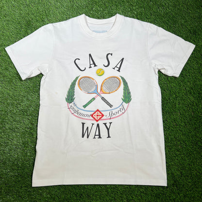 Casablanca White Tennis Tee Size XS USED x14184