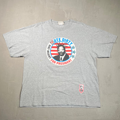 Y2K ODB Old Dirty Bastard For President Dirt Mcgirt Grey Tee Size XL USED v17125