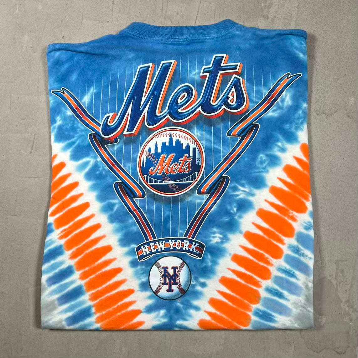 New York Mets V Tie Dye Tee Size XL USED v20292