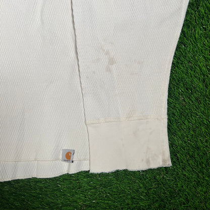 1990s Carhartt White Thermal Size XXL USED v17581