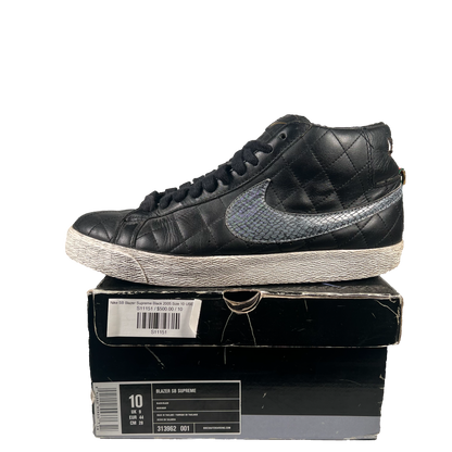 Nike SB Blazer Supreme Black 2005 Size 10 USED s11151