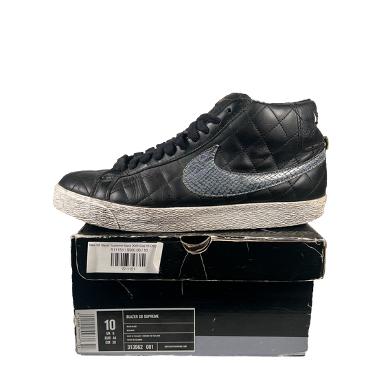 Nike SB Blazer Supreme Black 2005 Size 10 USED s11151
