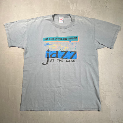 1997 Lake George Jazz Fest Greyu Tee Size Large USED v19439