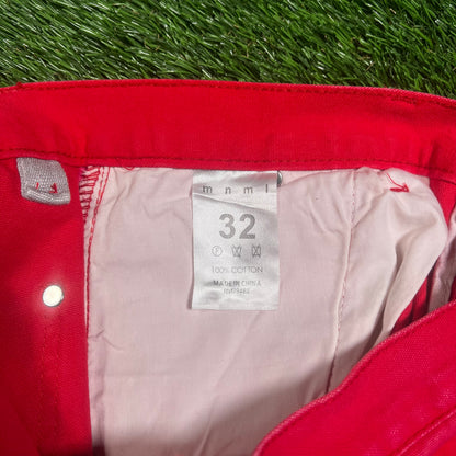 MNML Red Flared Workwear Pants Size 32 USED x15461