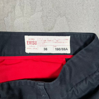 Evisu Stright Leg Black Pants Size 38 USED