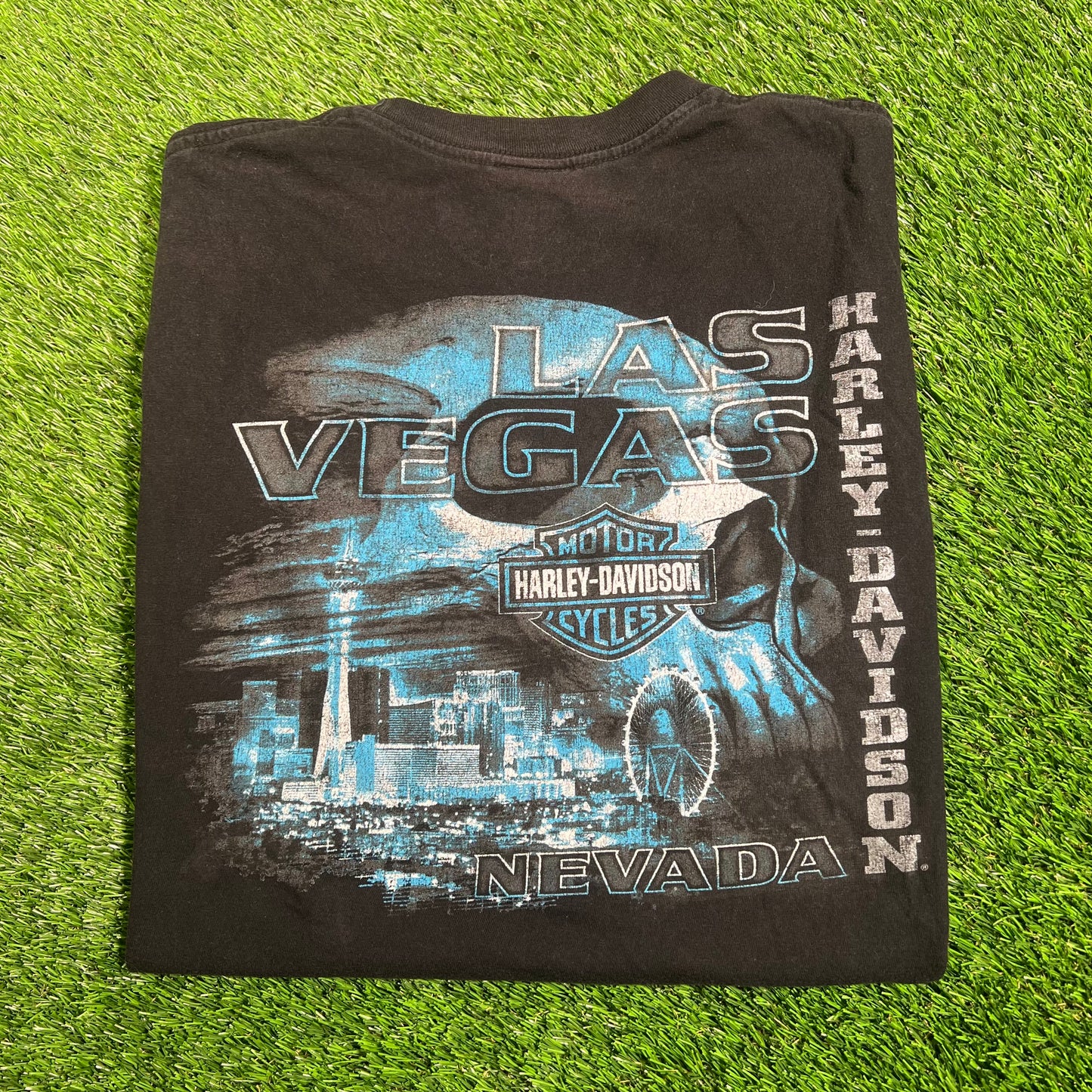 1990's Harley Davidson Black Las Vegas Nevada Tee Size XL USED v18146