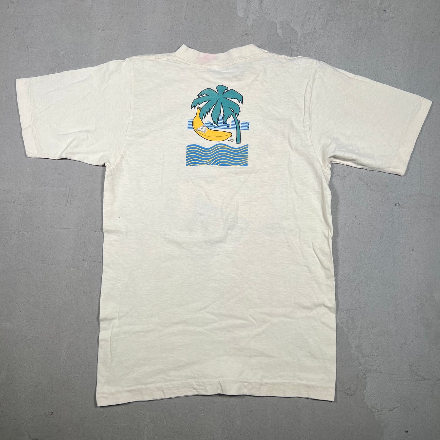 1990s Banana Boat Virginia Beach VA Cream Tee Size Small USED v19299