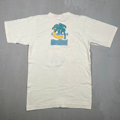 1990s Banana Boat Virginia Beach VA Cream Tee Size Small USED v19299