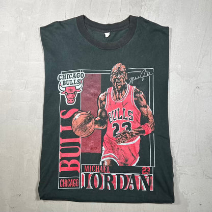 1990s Michael Jordan Player Portrait Black Tee Size XL USED v20308