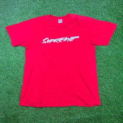 Supreme Red Futura Logo Tee (2020) Size Medium USED x14932