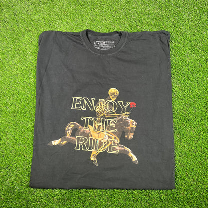 Travis Scott Black Astroworld "Enjoy the Ride" Tee Size XXL USED x15420